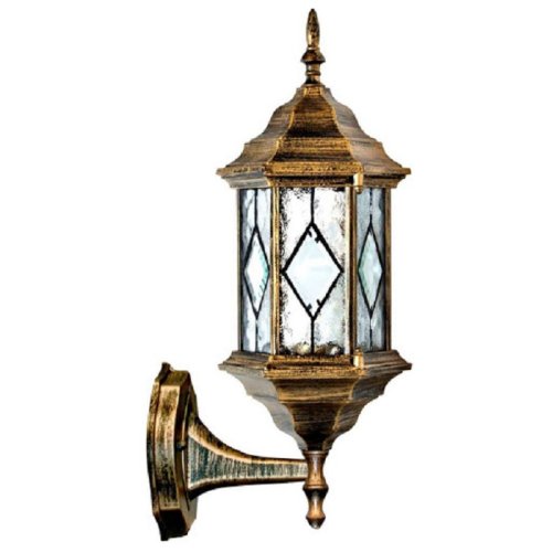 Светильник садово-парковый Feron PL121 220В 100Вт Е27 IP44 Черное золото 400х185х215мм картинка 